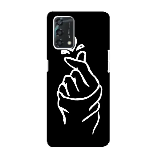 Чехол с рисунком «Сердце на черном» для OPPO A95 Чехол с рисунком «Сердце на черном» для OPPO A95