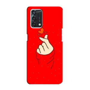 Чехлы (Знак сердечка) на Oppo A95 (Сердце на красном)