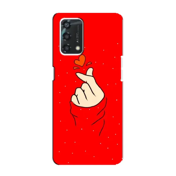 Чехол с рисунком «Сердце на красном» для OPPO A95 Чехол с рисунком «Сердце на красном» для OPPO A95