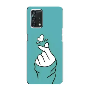 Чохол (Знак сердечка) для Oppo A95 (Сердечко на бірюзовому)