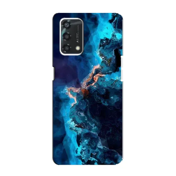 Чехол с рисунком «Синий мрамор» для OPPO A95 Чехол с рисунком «Синий мрамор» для OPPO A95