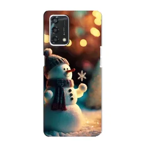 Чехлы на Новый Год Oppo A95 (Снеговик праздничный)