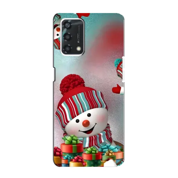 Чехол с рисунком «Снеговик в шапке» для OPPO A95