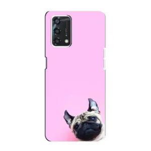 Бампер для Oppo A95 с картинкой "Песики" (Собака на розовом)