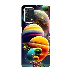 Чехол (ТПУ) с планетами на Oppo A95 (Солнечна система)