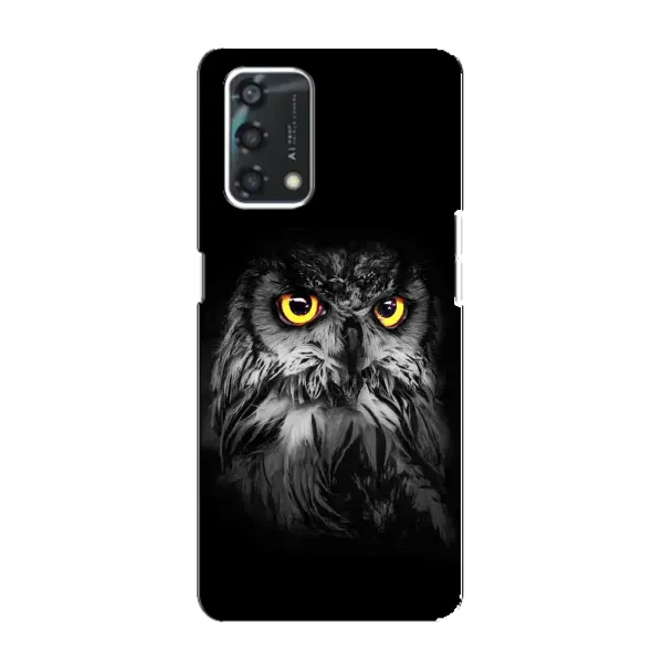 Чехол с рисунком «Сова на чёрном» для OPPO A95 Чехол с рисунком «Сова на чёрном» для OPPO A95