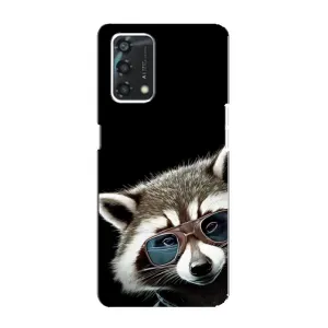 Силиконовый Чехол с Енотами на Oppo A95 (Стильный Енот)