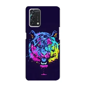 Силиконовый бампер с картинкой животных для Oppo A95 (Тигр-Арт)