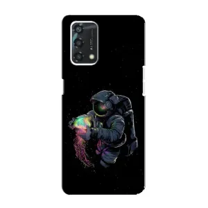 Силиконовый Чехол с принтом "Космонавты" на Oppo A95 (В руках земля)