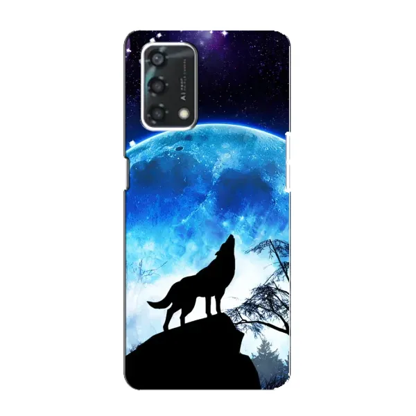 Чохол з малюнком «Виє на місяць» для OPPO A95 Чохол з малюнком «Виє на місяць» для OPPO A95