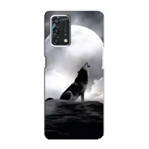 Чехол с Волком на Oppo A95 (Волк и луна)