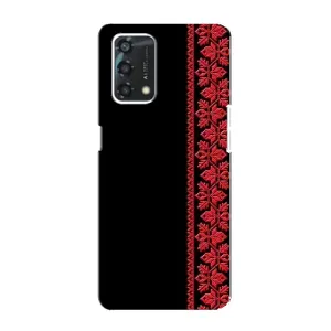 Силиконовый Чехол на Oppo A95 с картинкой Вышиванки (Вышиванка на черном)