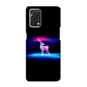 Силиконовый бампер с картинкой животных для Oppo A95 (Яркий олень)