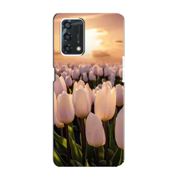 Чехол с рисунком «Закат с цветами» для OPPO A95 Чехол с рисунком «Закат с цветами» для OPPO A95