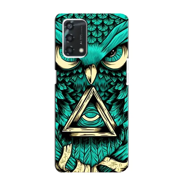 Чехол с рисунком «Зеленая сова» для OPPO A95 Чехол с рисунком «Зеленая сова» для OPPO A95