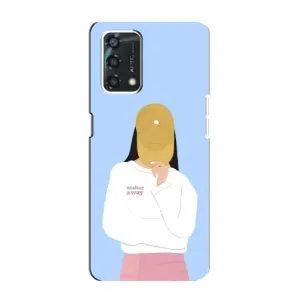 Силиконовый Чехол на Oppo A95 с картинкой Стильных Девушек (Желтая кепка)