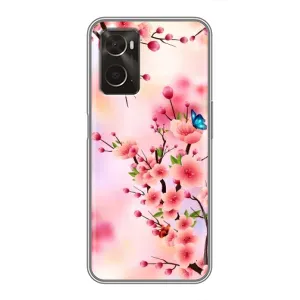 Чехол с принтом САКУРЫ на Oppo A96 (Бабочки на сакуре)
