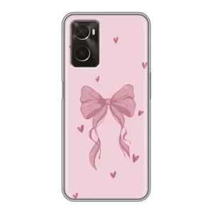 Чехол банты для Oppo A96 (Бант на розовом)