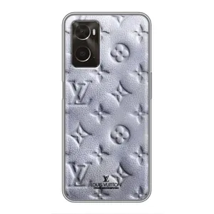 Текстурный Чехол Louis Vuitton для Оппо А96 (Белый ЛВ)