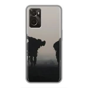 Чехлы на военную тематику для Oppo A96 (Бой солдат)