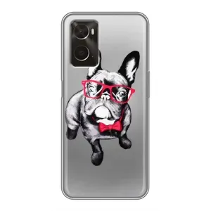 Чохол (ТПУ) Милі песики для Oppo A96 (Бульдог в окулярах)