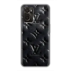 Текстурный Чехол Louis Vuitton для Оппо А96 (Черный ЛВ)