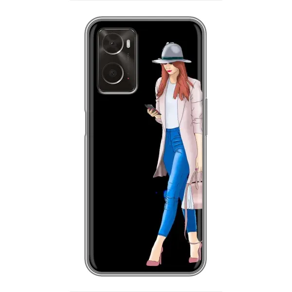 Чехол с рисунком «Девушка со смартфоном» для OPPO A96 Чехол с рисунком «Девушка со смартфоном» для OPPO A96