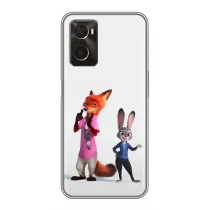 Силиконовый чехол с принтом Зоотрополіс для Oppo A96 (Джуди и Ник)