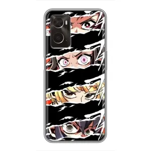 Силіконові чохлі з очіма Anime для Оппо А96 (Очі на чорному)