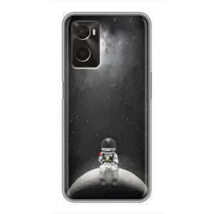 Силіконовый Чохол з принтом "Космонавти" на Oppo A96 (Космонавт романтик)