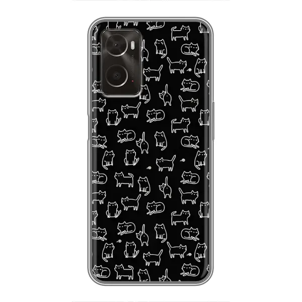 Чехол с рисунком «Котики на черном» для OPPO A96 Чехол с рисунком «Котики на черном» для OPPO A96
