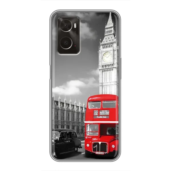 Чехол с рисунком «Красный автобус» для OPPO A96