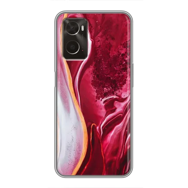 Чехол с рисунком «Красный мрамор» для OPPO A96
