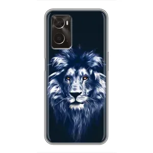 Чохол з картинкою на Oppo A96 (Лев – синій)
