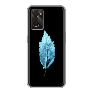 Чехол с картинками на черном фоне для Oppo A96 (Листочек)