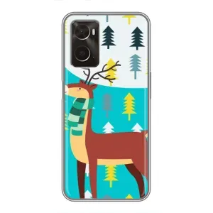 Силіконовий бампер з картинкою звірів для Oppo A96 (Олень із шарфом)