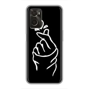 Чохол (Знак сердечка) для Oppo A96 (Сердечко на чорному)