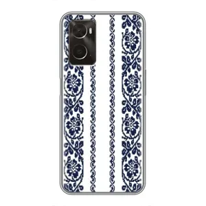 Силиконовый Чехол на Oppo A96 с картинкой Вышиванки (Синяя вышиванка)