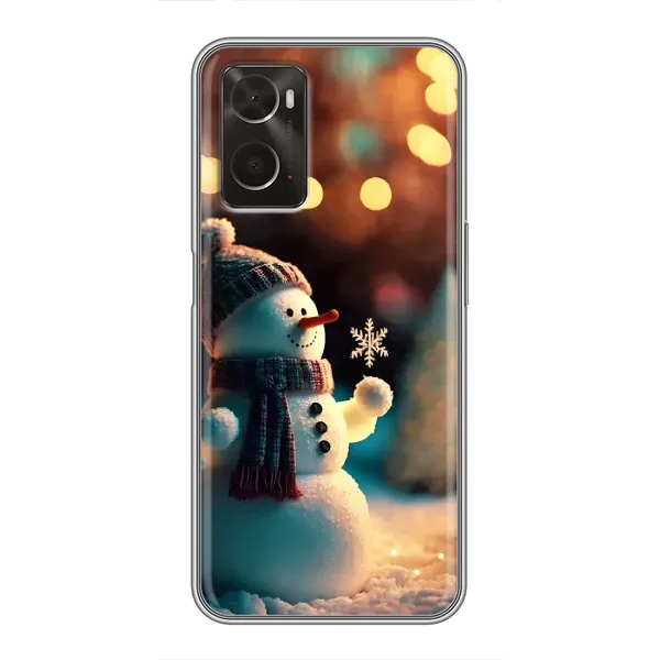 Чехол с рисунком «Снеговик праздничный» для OPPO A96