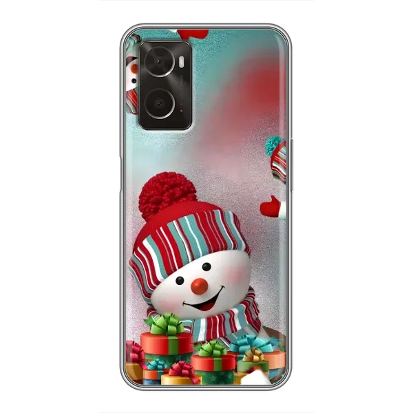 Чехол с рисунком «Снеговик в шапке» для OPPO A96