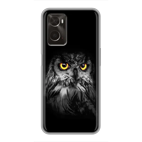 Чехол с рисунком «Сова на чёрном» для OPPO A96 Чехол с рисунком «Сова на чёрном» для OPPO A96