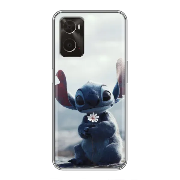Чехол с рисунком «Стич с цветочком» для OPPO A96 Чехол с рисунком «Стич с цветочком» для OPPO A96