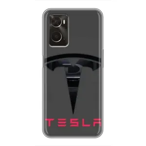 Силіконовий бампер з картинкою машини на Oppo A96 (Logo TESLA)
