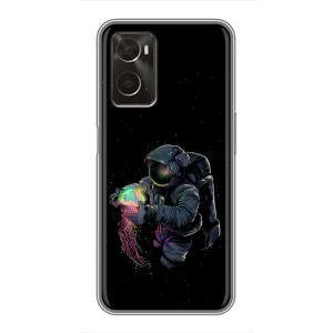 Силіконовый Чохол з принтом "Космонавти" на Oppo A96 (В руках земля)