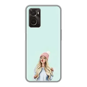Силіконовый Чохол на Oppo A96 з картинкой Модных девушек (В шапці)