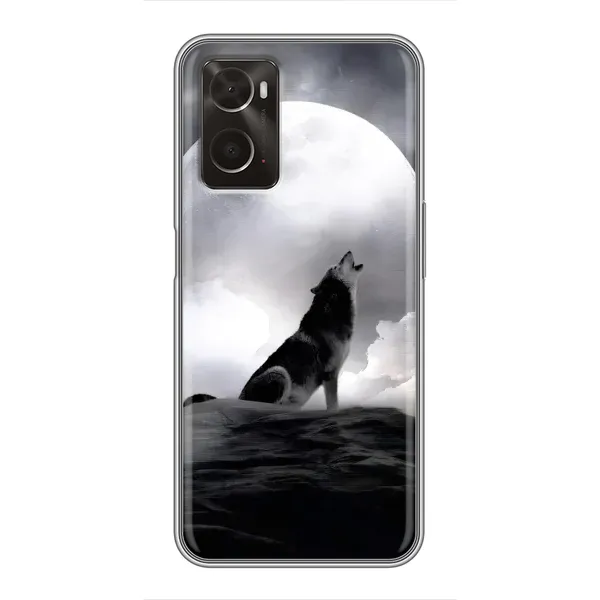 Чехол с рисунком «Волк и луна» для OPPO A96