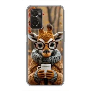 Друкований чохол 'Звірята з кавою' для Oppo A96 (Жираф з кавою)