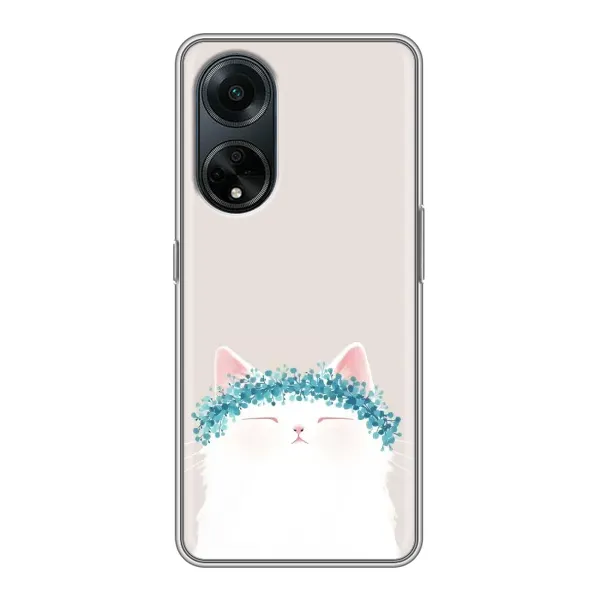 Чехол с рисунком «Белый котик» для OPPO A98