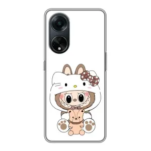 Чохол з принтом Лабубу для Oppo A98 (Білий Лабубу)
