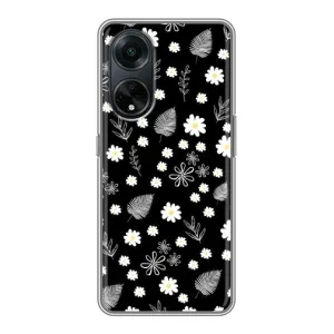 Чохли з тематикою "КВІТИ" на Oppo A98 (цвітіння на чорному)